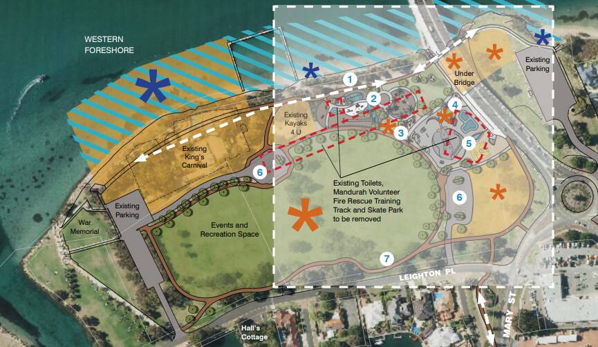 An overview of the plans for Mandurah's western Foreshore. Photo: City of Mandurah.