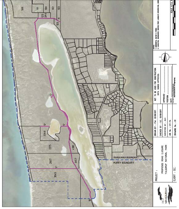 Location: Map of the area in the Yalgorup National Park that was presented to council in a report from City officers. Photo: City of Mandurah.
