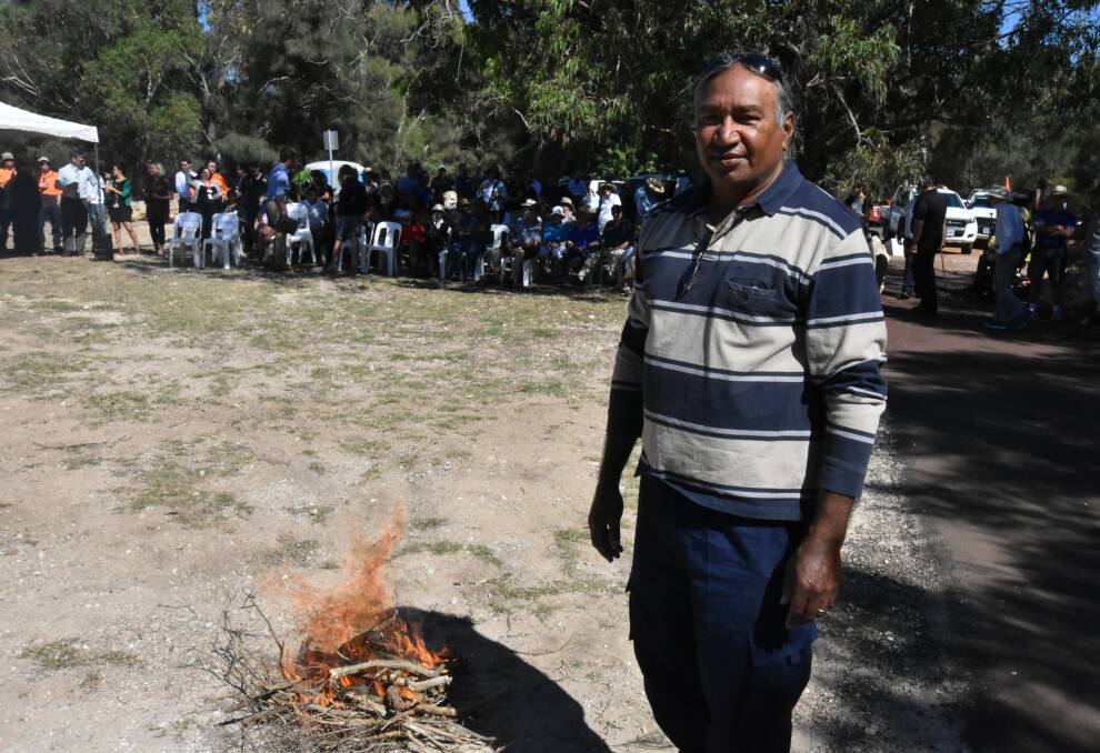 George Walley held a smoking ceremony with Franklyn Nannup. Photo: Caitlyn Rintoul.