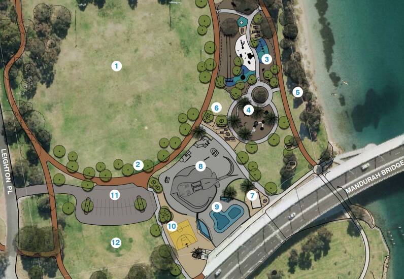 A sculptural stingray element was included in the concept design. The creatures wings would form a half-pipe. Photo: City of Mandurah. 