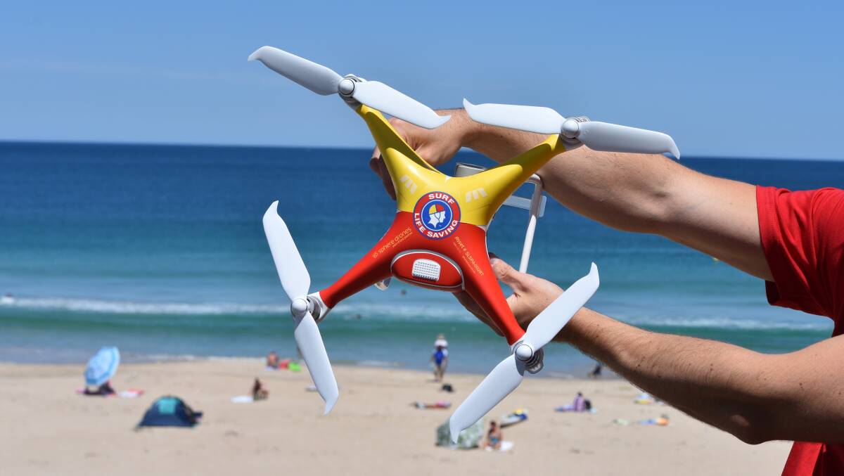 A Westpac Life Saver Rescue Drone. Photo: Caitlyn Rintoul.