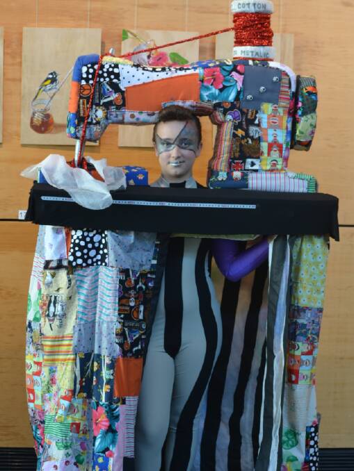 South Metropolitan TAFE student Deb Ridley's piece inspired by the impacts of "fast fashion". Photo: Caitlyn Rintoul. 