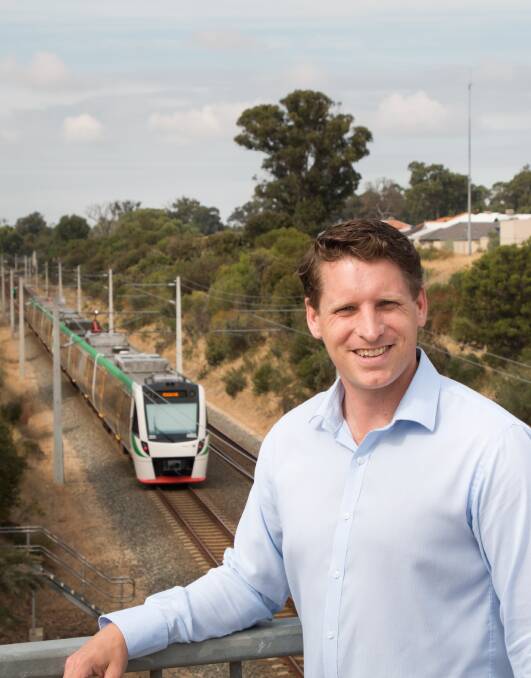 Funding: Canning MP Andrew Hastie at the overpass bridge on Lake Valley Drive. Photo: Supplied.