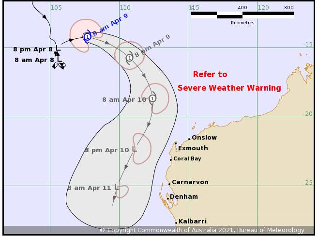 Second cyclone: Forecast tracking map for Tropical Cyclone Odette. Image: Bureau of Meteorology.