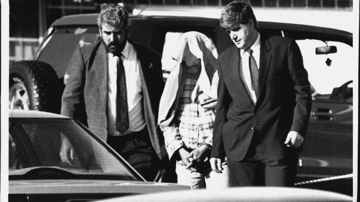 Backpacker murderer Ivan Milat was taken into custody in an early morning raid by NSW Police at Eagle Vale near Campbelltown on May 22, 1994. Picture: Greg White