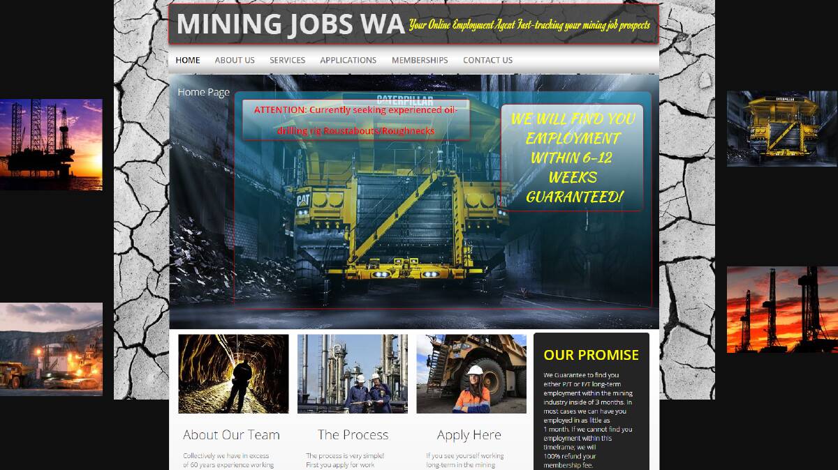 Bogus offer: Consumer Portection has warned job seekers off the fake website miningjobswa.org.
