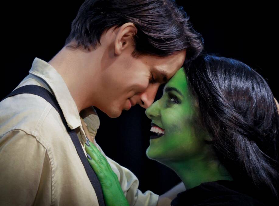 Something wicked: Fiyero and Elphaba in the show. Photo: Supplied.