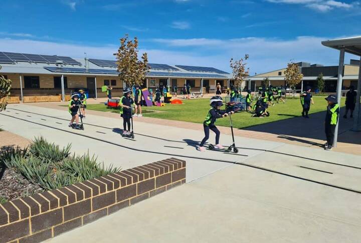 Scooter track at Oakwood Primary School for students to learn road safety. 