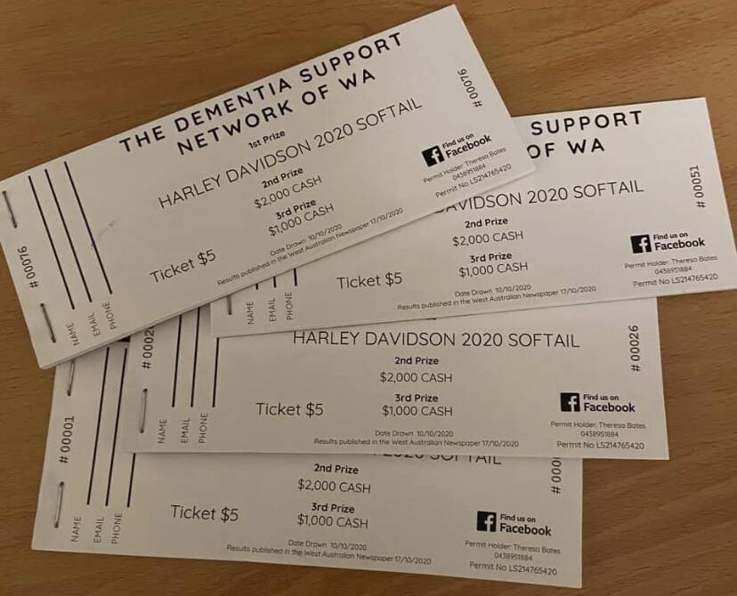 The Dementia Support Network of WA is selling raffle tickets to raise funds for its cause. Photo: Supplied.
