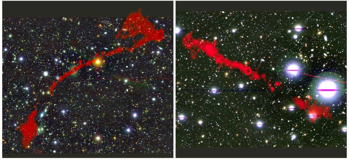 Making history: The two giant radio galaxies were found with the MeerKAT telescope in South Africa. Photo: Supplied.