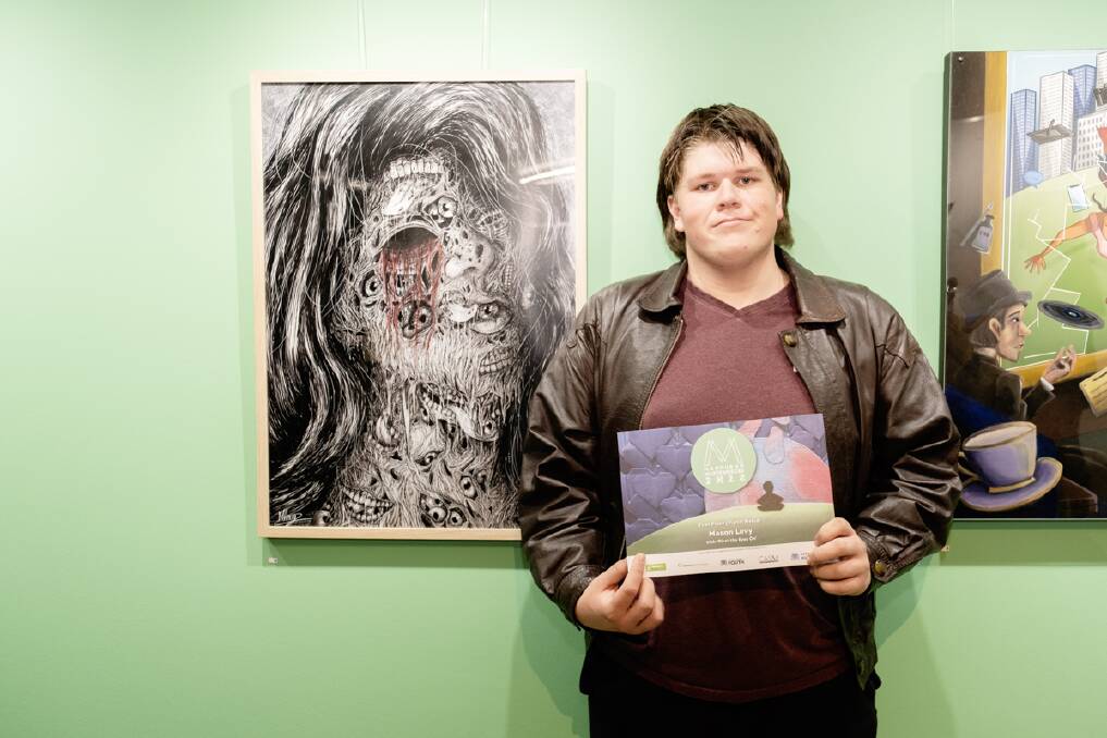 Mason Levy won the Digital Media category for his artwork called Rivet the Eyes On. Picture: Supplied.