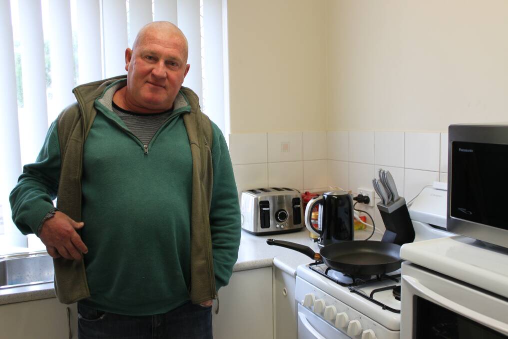 Steve Flavel can't wipe the smile off his face since moving into a home. Photo: Claire Sadler.