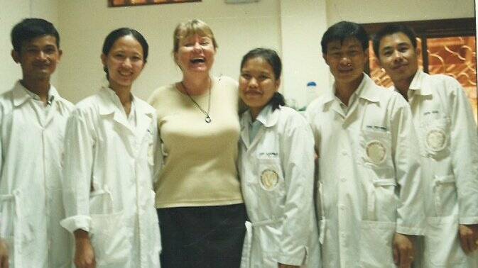 Robyn Devenish began volunteering at Angkor Hospital for Children in 2001. Photo: Supplied.
