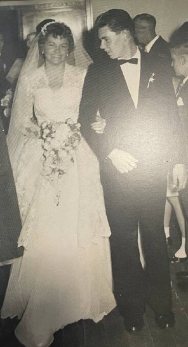 Rae and John on their wedding day on July 6, 1957. Picture: Supplied.