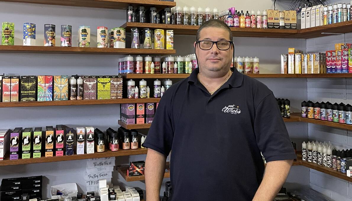 Wet Wicks owner Daniel Graham Davis says a crackdown on vape sales could impact businesses doing everything by the book. Picture: Claire Sadler.