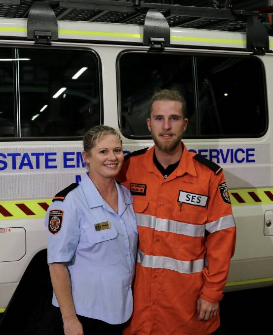 Mandurah SES volunteers Tania Miller and Riley Symington were recognised for their efforts. Photo: Supplied.