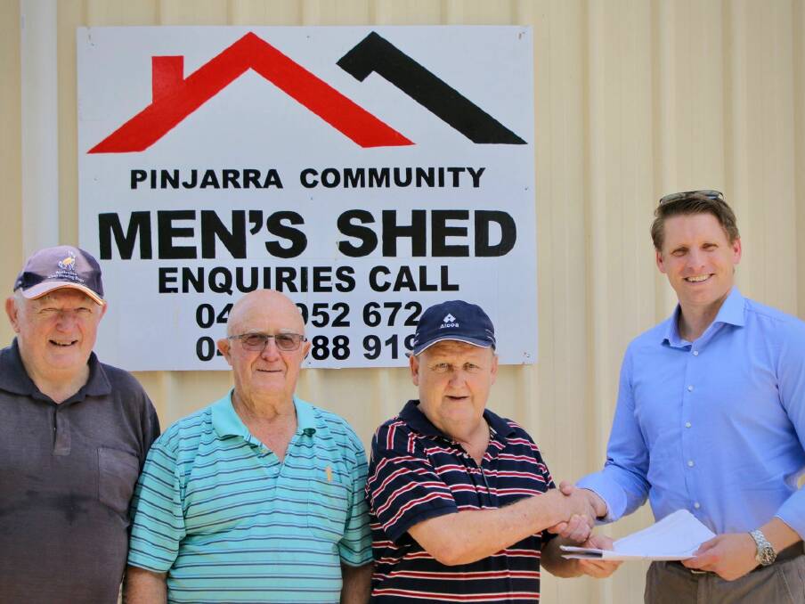 Bob Halford, Luka Sevelj, Rob Hodgkinson and Andrew Hastie at the Pinjarra Community Men's Shed. Photo: Supplied.