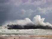 There was some big waves at the Dawesville Cut during the windy conditions. Picture: Laura Deacon.