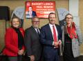 Murray-Wellington MP Robyn Clarke, Peel Development Commission chair David Doepel, Premier Mark McGowan, Dawesville MP Lisa Munday at the state budget lunch in Peel. Picture: Supplied.