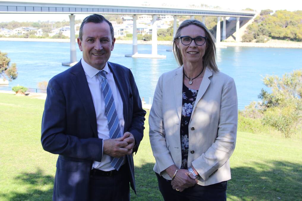 Premier Mark McGowan announced paramedic Lisa Munday as WA Labor's candidate for the seat of Dawesville on Wednesday. Photo: Claire Sadler 