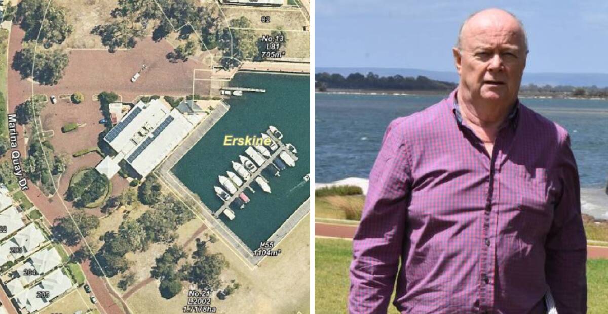Mandurah Quay resident John Stacey says most residents are excited for the venue but have concerns about parking and noise. Photos: Supplied, Claire Sadler.