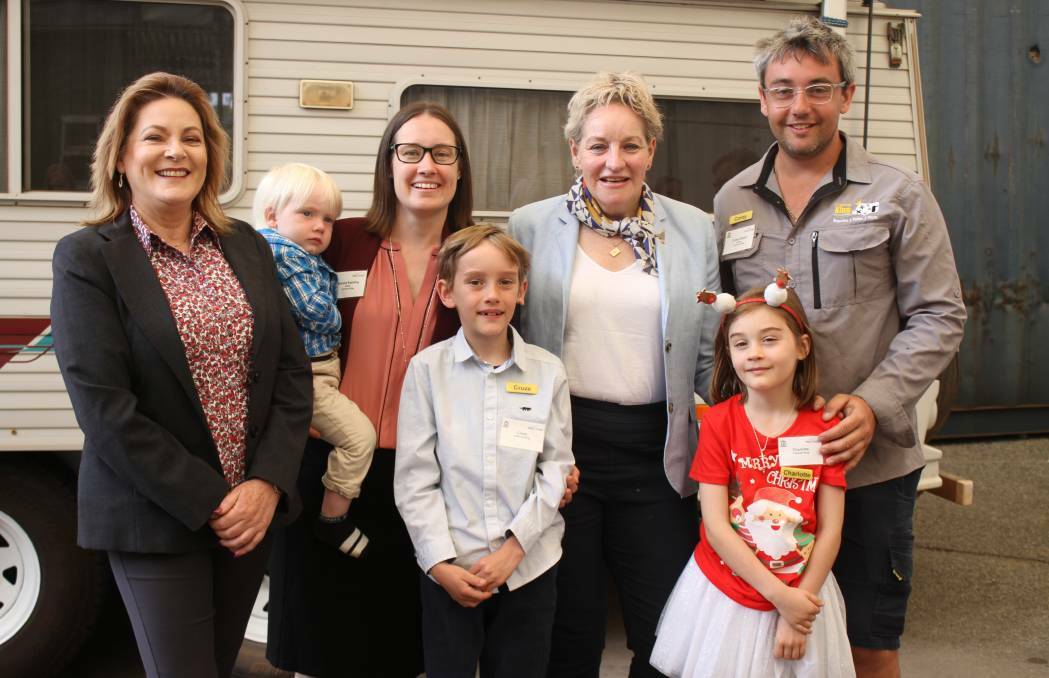 Previous RED grant recipient's Caravan King with Murray-Wellington MP Robyn Clarke and Regional Development Minister Alannah MacTiernan. Picture: Claire Sadler.