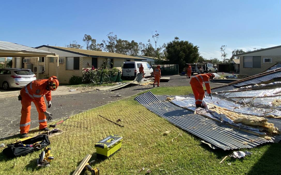 Mandurah SES volunteers helped with a number of tasks including roof repairs. Photo: Supplied.