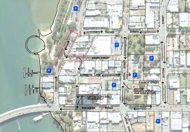 Improving access: Proposed two-way movement for a section of Mandurah Terrace. Photo: Supplied.