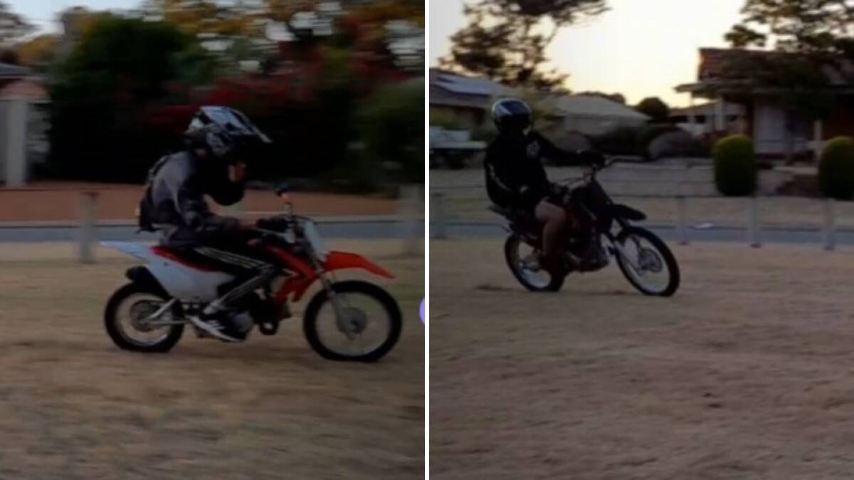 Does anyone know any information about these dirt bike riders? Report it to the police. Photos: Supplied.