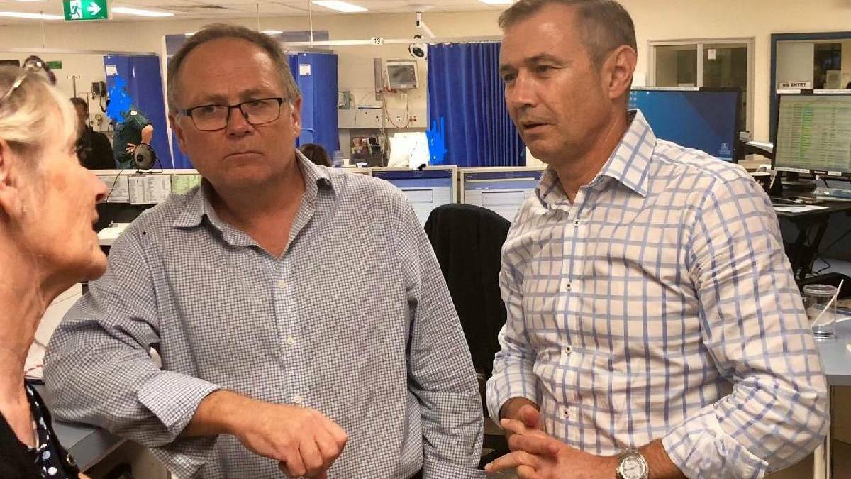 Mandurah MP David Templeman and Health minister Roger Cook encourage Western Australians to make positive choices during this time of social distancing. Photo: Supplied.