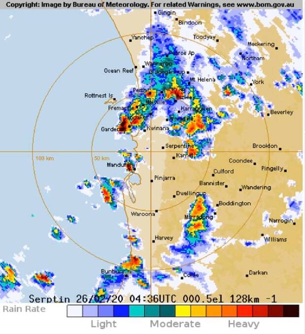 Severe thunderstorm warning for Mandurah and South West