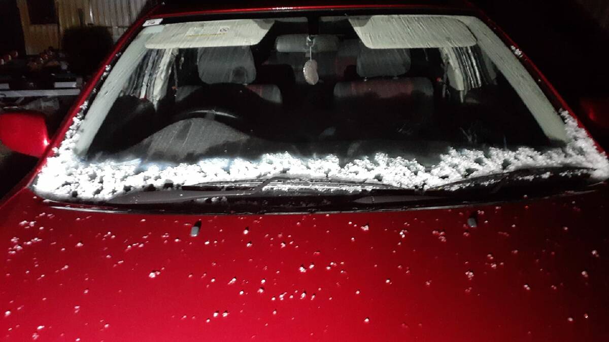 Courtney Mitchell.sent in this photo of hail spattered Mandurah on Saturday. Send your photo to editor@mandurahmail.com.au 