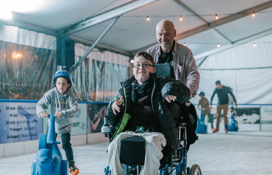OPTIONS: The City ensured the temporary ice-skating rink that came to Mandurah in the winter was accessible to people with disabilities. Photo: Supplied.