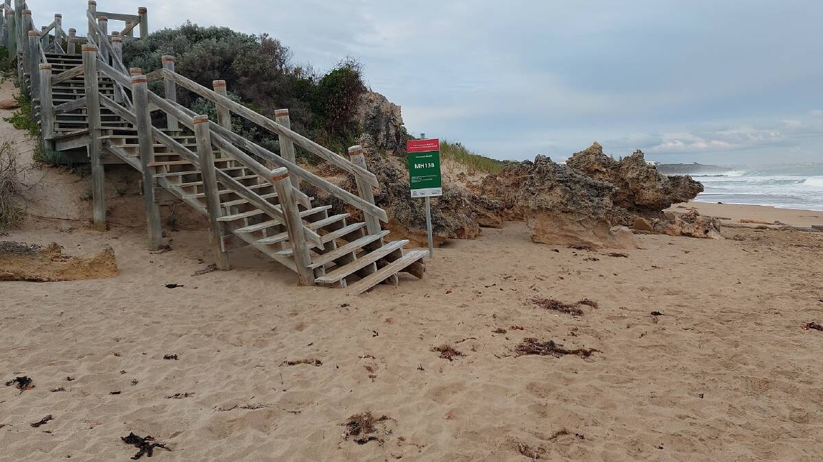 A new map tool shows the effect of rising sea levels on some of Australia's beaches. Pictured is Seascapes Beach.