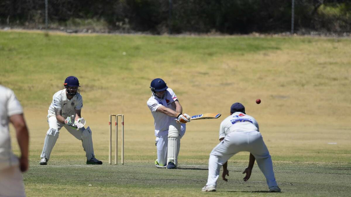 ON POINT: Rob Furzer on his way to 107 vs Mandurah in B Grade for North Baldivis. Photo: Mike Douglas.