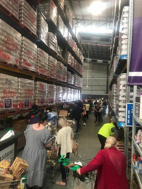 The Perth warehouse had its busiest day on record, distributing more than 14 tonnes of food last Friday. Photo: Facebook.