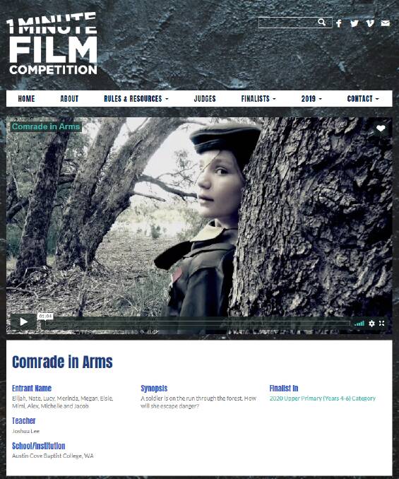 IN THE RUNNING: 'Comrade in Arms' is the title of the film by Austin Cove Baptist College students.