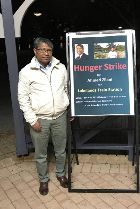 Ahmed Zilani during his 2019 strike.