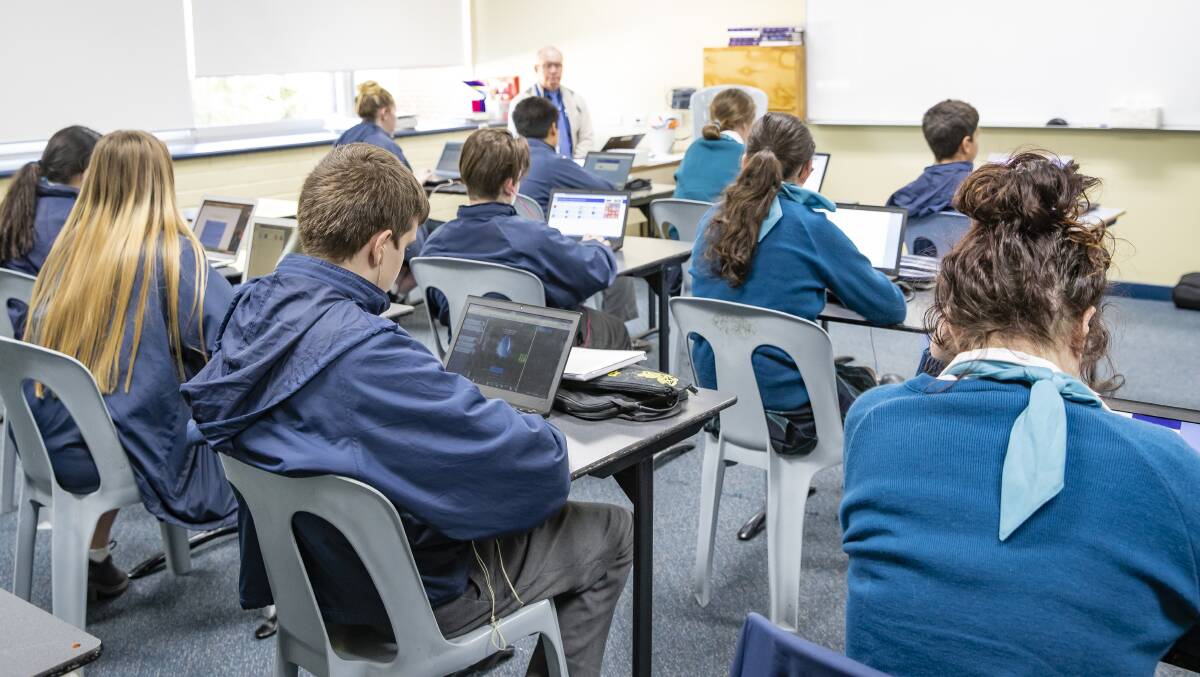 Year nine students at St Mary McKillop College sit their NAPLAN. Photo: Sitthixay Ditthavong