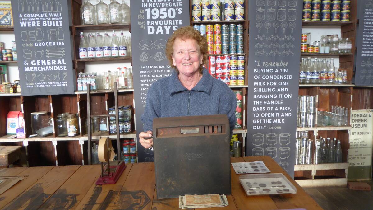 YESTERDAY ONCE MORE: Jan Orr behind the counter of this 1950s-style general store in Newdegate, now the Hainsworth Museum, full of stories, memories and curios.