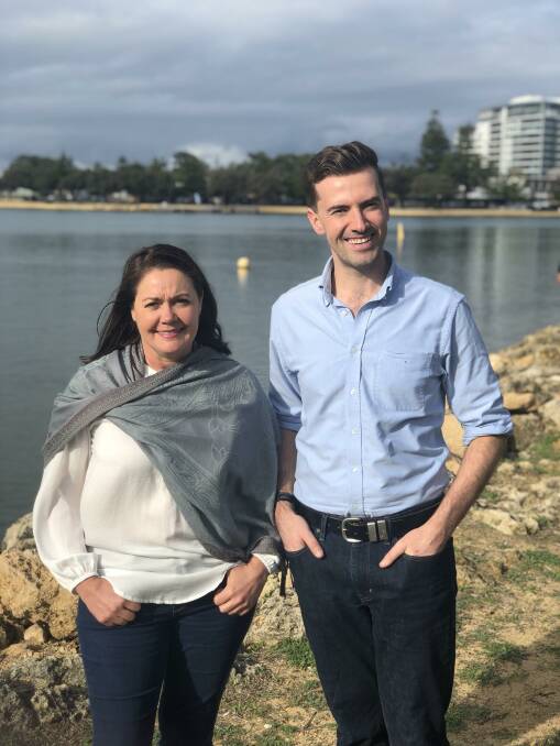 Hospital focus: Opposition leader Liza Harvey with Dawesville MP Zak Kirkup in Mandurah earlier this month. Photo: Supplied.
