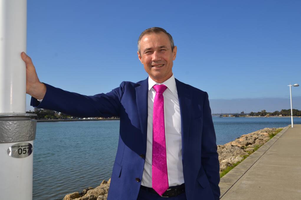 Money for Peel: Health Minister Roger Cook in Mandurah today, where he will announce $5 million of funding for the Peel Health Campus. Photo: Gareth McKnight