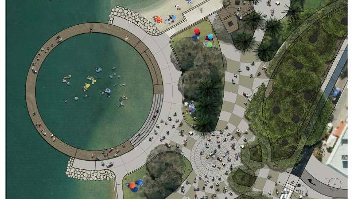 Water activities: A giant swimming pool closed off by a floating jetty is one of the main ideas for the eastern foreshore. Photo: City of Mandurah.