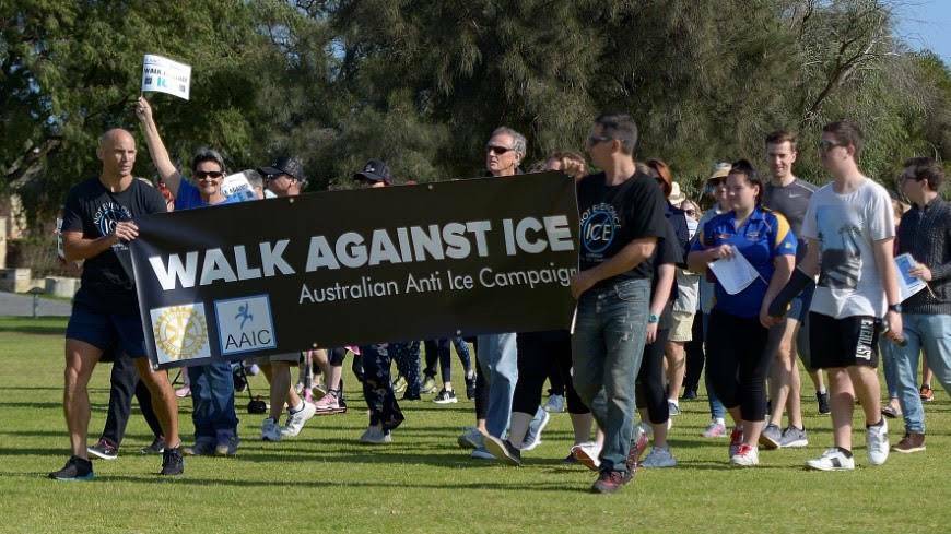 TAKING A STAND: The Australian Anti-Ice Campaign held a Walk Against Ice in Mandurah in September, which will be an annual event. Photo: Supplied.