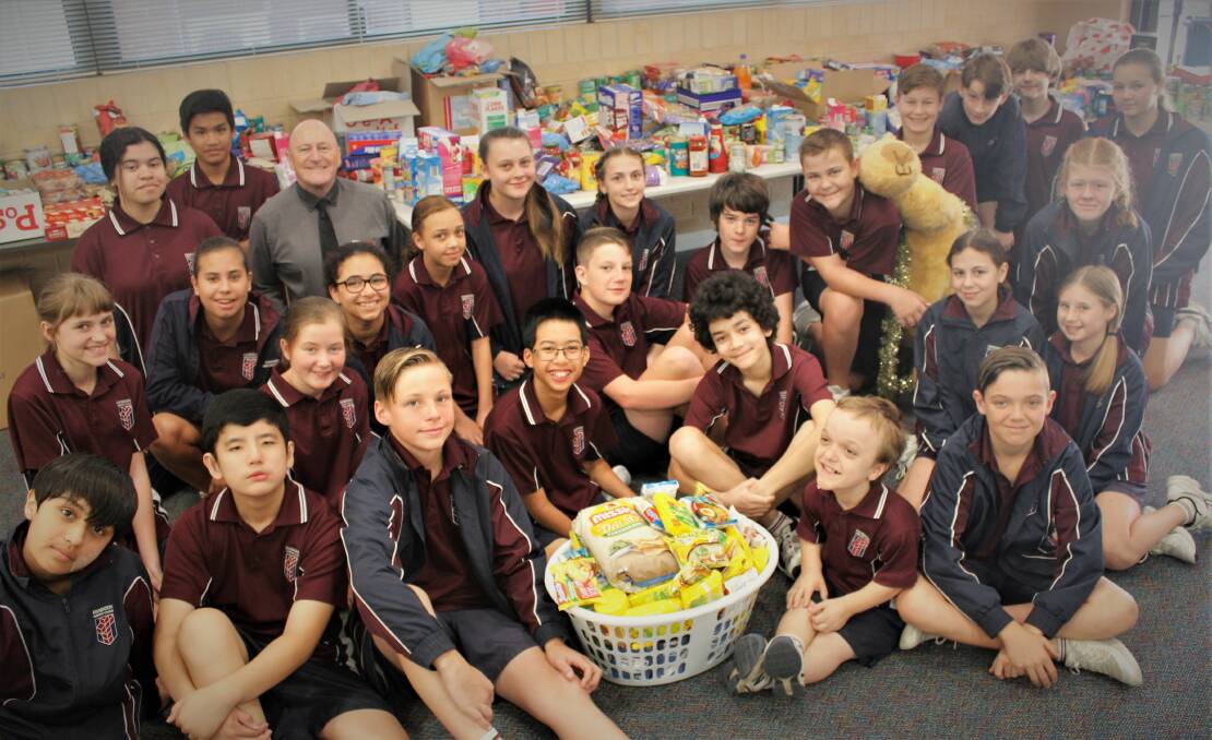 Foundation Christian College students have beaten their own record for donations in this year's Christmas Cupboard Countdown. Photo: Supplied.