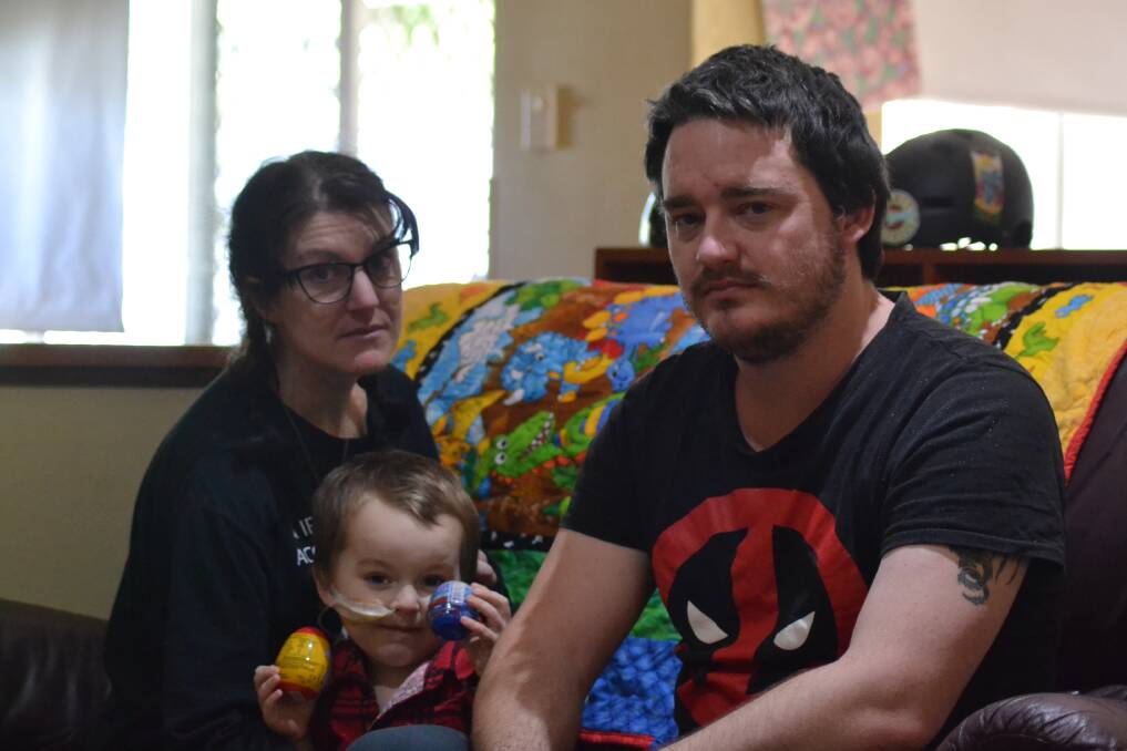 CALL FOR CHANGE: Katrina Galipo and Daniel Turner say Peel Health Campus could have identified their four-year-old Zandyr's condition with a simple blood test. Photo: Gareth McKnight.