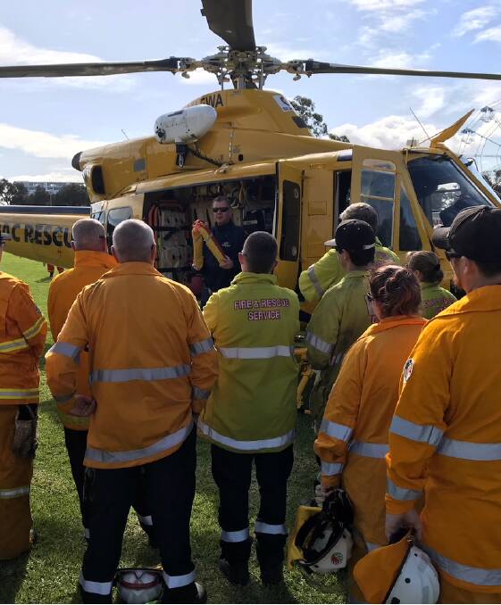 Knowledge is key: Mandurah emergency services personnel received more information on the RAC Rescue Helicopter recently.