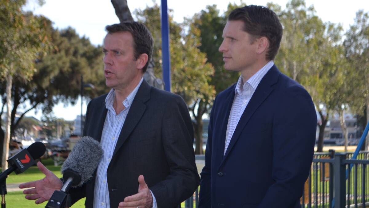 Dan Tehan and Andrew Hastie at the announcement. Photo: Amy Martin.