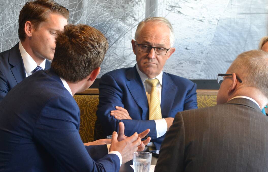 In Mandurah: Prime Minister Malcolm Turnbull visited Lakelands on Friday to announce an $824 million infrastructure package and answer questions on Peel health funding. Photo: Caitlyn Rintoul. 