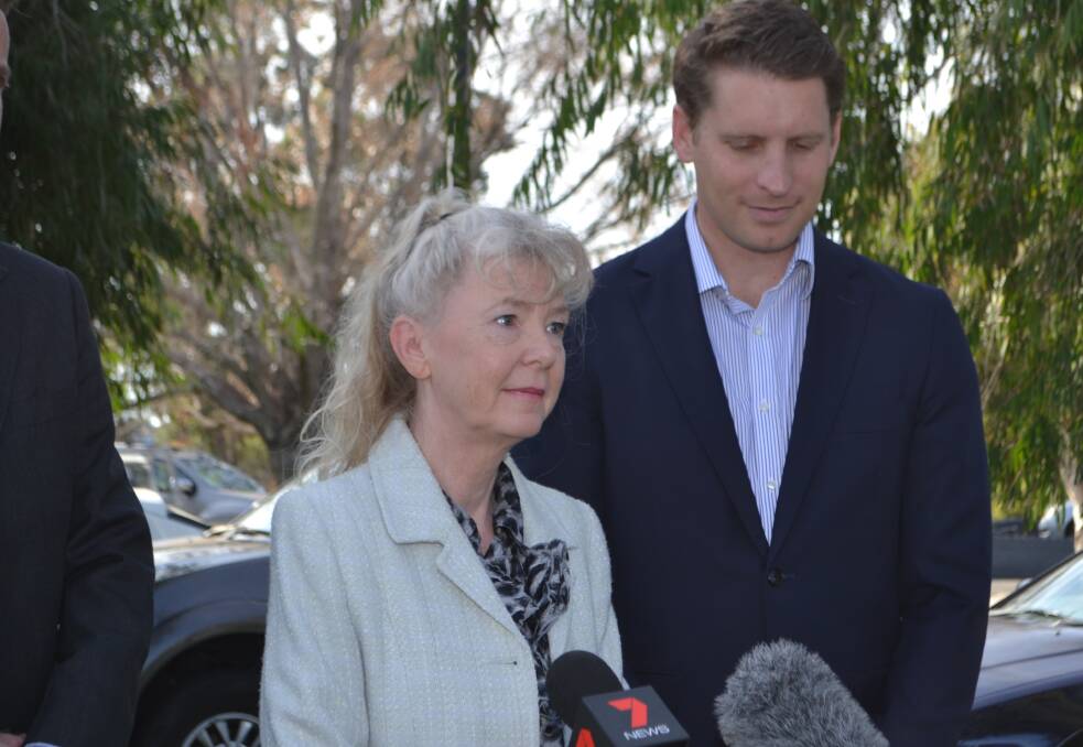 Bridging the Gap chief executive Alison Palmer with Canning MP Andrew Hastie at the announcement. Photo: Amy Martin. 